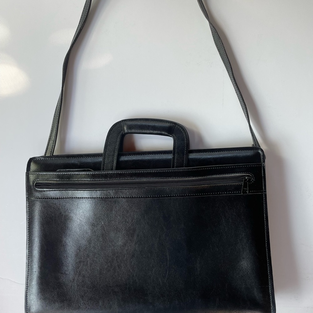 Black leather briefcase